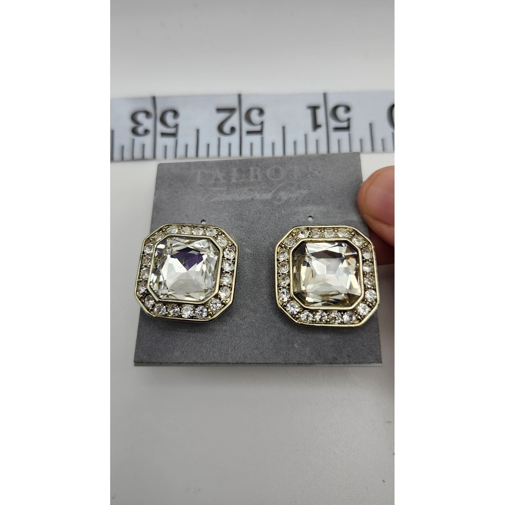 Talbots Cufflinks Mens Gold Tone Rhinestone‎ Accents Formal Accessory NWT